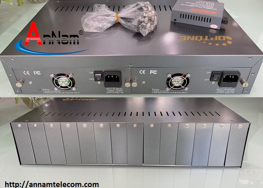 Bộ chuyển đổi quang điện OPT- R14-2  slots Chassis Rack Optone - Khay nguồn tập trung 14 cổng